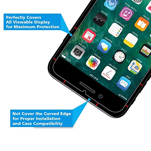 [2 Pack] SPARIN iPhone 7 Screen Protector [NOT Edge to Edge], Tempered Glass Screen Protector for iPhone 7 with [Lifetime Warranty] [Bubble Free Install] [2.5D Curved Edge] [HD Clear] for iPhone 7 / 6s / 6.