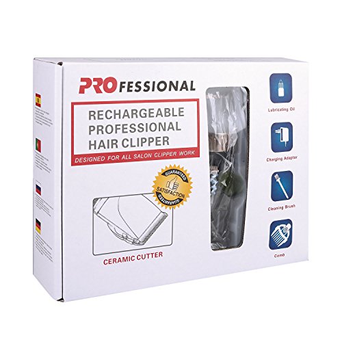 BuySShow Leise professional Haarschneider Set Wiederaufladbare Haarschneider Kit und Trimmer Haarrasierer 11 Anhänge, 8 Kämme, 2 Haircut Grooming Clipper, Friseurumhang, Werkzeuge für Familie - 7