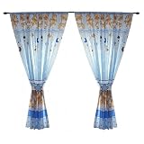 Kinderzimmer Vorhänge Gardinen 2er SET 155 x 155 cm Dekoschal mit Zierband und Stern, Farbe: Bärchen Blau, Größe: ca. 155x155 cm