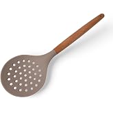 Deconox Bambu Saplı Silikon Kevgir, Bambu Uzun Silikon Geniş Kevgir 27cm 3 Renk Se&ccedil;enekli (TABA)