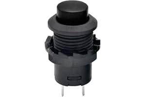 FUCHSWERK Push Button Round Button 12 mm DIY Pressure Switch AC 1.5 A/230 V 12 V Non-Momentary Button Button Black