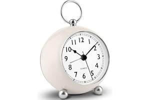 Tisaika Silent Alarm Clock Non Ticking Bedside Clocks Battery Operated Table Clocks for Bedroom Easy to Read Set Night Light Function Simple Stylish Little Clock for Home Office