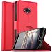 Produktbild HTC U11 Life Hülle Case, KuGi HTC U11 Life Wallet Case, Brieftasche Case Hülle PU Kunstleder Flip Case mit Standfunktion Kartenfächer und Bargeld für HTC U11 Life smartphone.Rot