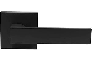 Probrico Black Dummy Door Handles, Heavy Duty Square Door Levers, Interior Single Side Half-Dummy Handles(No Latch), 1 Pack