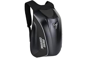 ‎MJMOTO mjmoto Motorrad-Rucksack, wasserdicht, Kohlefaser, Hartschale, reflektierend, für Motorrad-Reisekoffer