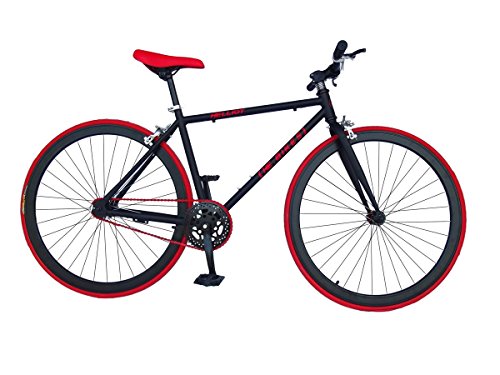 Helliot Bikes Fixie Soho H03 - Bicicleta urbana, color negro / rojo, t
