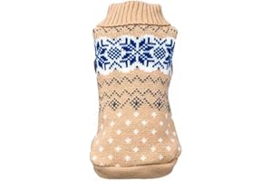 Ducomi Hearts Maglione Cane e Cuccioli in Morbido e Caldo Filato - Maglioncino per Cani per Taglia Piccola e Media - Abbigliamento Cani e Gatto Idea Regalo Natale (XXL, Beige 2)