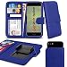 Produktbild (blau) Motorola Moto Z Play Schutzhülle PU dünne Leder Schutzhülle Klemme Wallet Case Vertikal Executive Seite Tasche Holster Flip Schutzhülle Skin Cover Handy Halterung Pop Up Kamera Foto Fall von Genesis Online®