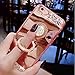 Price comparison product image COTDINFOR iPhone 8 Case iPhone 7 Case Mirror Makeup Case For Girls Luxury Slim Standing Cover Bright Bling Crystal Diamond Glitter Mirror Case TPU for iPhone 8 / 7v Ring Mirror Rose Gold.