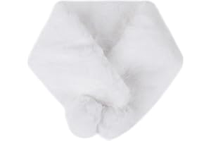 Fadcaer Bufanda para niños con cuello de piel Invierno largo esponjoso Cuello de piel sintética Wrap Cálido bufanda suave simple de color sólido bufanda de invierno para niños niñas