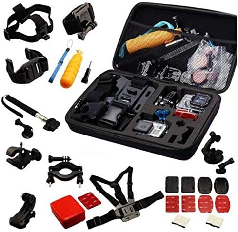 Navitech30-in-1 Action Camera Accessories Combo Kit with EVA Case Compatible With The GreatCool H3R | HAMSWAN F68HDPRO 1 | HILLPOW SJ8000 4K Wifi | Hitachi HDSV01U HDHTC RE Camera