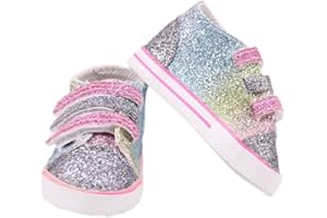 DUORUIMI Puppenschuhe Sneaker mit Pailletten Zubehör für American Girl Doll 45,7 cm