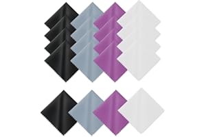 TSLRSA 20PCS Panno Occhiali,Panno Pulizia Occhiali,Pulisci Occhiali Da Vista,Panni in Microfibra per la Pulizia di Lenti, Occhiali, schermi, Tablet,nero, bianco, blu, viola
