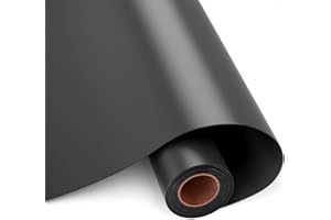 HKC Rouleau Vinyle Adhésif, 30.5cm x 400cm Vinyle Adhésif Noir Mat pour Cricut, Film auto-Adhésif pour Silhouette Camée, Vinilo Adhesivo Permanente pour Mug DIY, Fenêtre, Céramique, Plastique