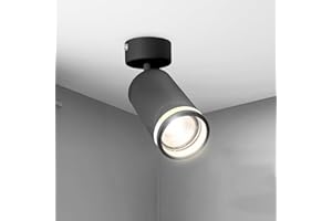 Karyoosi Lampada Faretti da Soffitto LED Orientabili, Faretti da Parete Interno Nero, GU10 Faretti Soffitto,per Soggiorno, Camera da Letto, Cucina, Senza Lampadina GU10, Nero Opaco