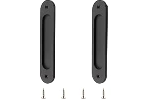Morobor - Manijas empotradas ovaladas para puerta corredera (2 unidades, acero inoxidable), color negro mate