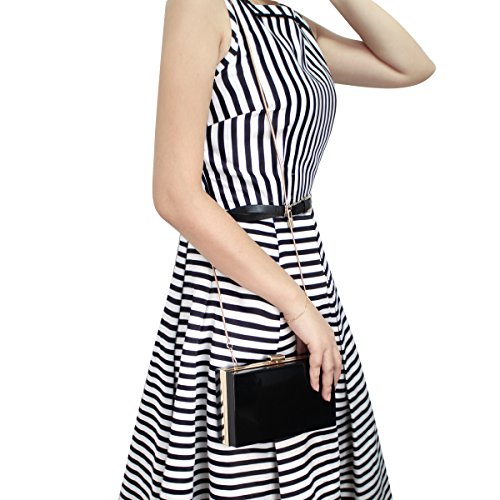 HQdeal Luxus Acryl Abendkupplungen/ Schultertaschen/ Handtasche/ Geldbörse Damen Klein Elegant für die Hochzeit Party- Schwarz - 7