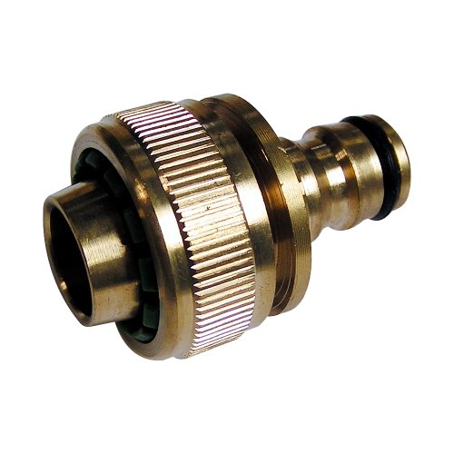 Preisvergleich Produktbild Sanifri 470010111 Schlauchanschlussstück für 3 / 4" Schläuche, Messing massiv blank mit Anschlußstück für Steckkupplung