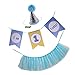 Produktbild Sharplace Blau Baby 1. Geburtstagsfeier Partyhut + ICH BIN 1 HEUTE Stuhl Banner Wimpelkette + Tisch Röcke Tüll Party Dekoration