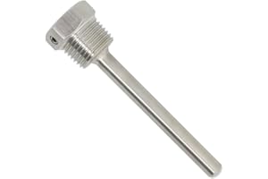 OTOMATICO 1/2 pouce - Immersion well pour sonde acier inoxydable 304 Doigt de gant à visser avec vis de blocage immersion de 30mm 50mm 100mm 200mm 300mm 400mm 500mm (150mm)