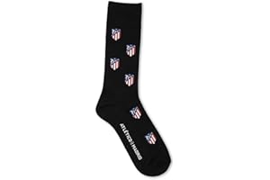 GAMBEA Calcetines Atlético de Madrid Escudo Negro. Calcetines Atlético de Madrid. Producto Oficial Tallas 41-46 y 36-40. Media caña