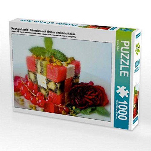 Preisvergleich Produktbild Hochgestapelt - Türmchen mit Melone und Schafskäse 1000 Teile Puzzle quer