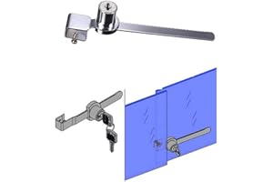 PRODIGITAL Serratura in nichel per vetrina scorrevole, con 2 chiavi -Lucchetto Blocca Vetrina ideale x Negozio Mostre Porta Lock