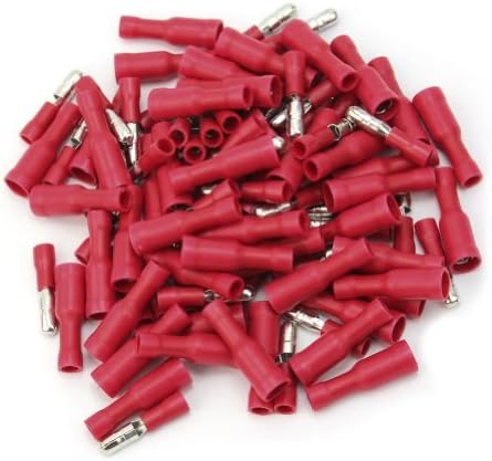 100 Pcs Applied Red Female Male Bullet Butt Connector Insulated Crimp Terminals