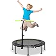 Maxmass Mini Trampoline, Fitness Bungee Rebounder with Adjustable Handle, Foldable Exercise Bouncer for Adults and Kids