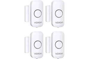 VOXON Alarma Para Puertas y Ventanas, Fácil de Instalar, Alarma Antirrobo Magnética para Puertas y Ventanas con 100 dB de Volumen para la Seguridad de los Niños en Casa y Tiendas (4 unidades)