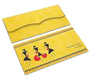 Brown Cloud Customised Designer Water Colour Effect Handmade Paper Shagun/Money/Gift Envelope/Cover/Lifafa for Gift/Festival with Personalized Text Message/Name/Photo (Y004) (Pack of 50)