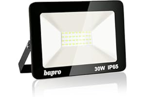 BAPRO Faretto a LED da 30 W, per esterni, super luminoso, 3000 K, IP65, per giardino, garage e campo sportivo, classe energetica A++, luce bianca calda
