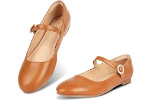 Viapipa Mary Jane Damenschuhe, bequeme Riemen, flache Schuhe, elegante Freizeit-Ballerinas, florale Schnalle, runde Zehenpartie, schwarze flache Schuhe für Damen