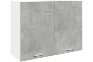 vidaXL Hanging Cabinet Wall Storage - Concrete Grey - Engineered Wood - 80x31x60 cm - Kitchen Organizer