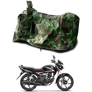 VVM Bike Body Cover for Honda-CB-Shine UV Protection Dustproof & Water Resistant (Green Multijungle)