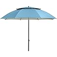 Doppler Windprofi Parasol 200 cm - Stable Parasol for Beach - Bath Umbrella - Bendable - Rain Resistant - Blue