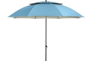 Doppler derby Sonnenschirm 200cm in Blau I Sonnenschirm für Strand sowie Balkon & Terrasse I Schirm höhenverstellbar I Mit UV-Schutz I Sonnenschirm knickbar I Für Strand & Freibad I Strandschirm