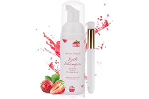 ARISON LASHES Eyelash Shampoo For Lashes Eyelash Extension 60ML Eyelid Foaming Cleanser Salon Eyelash Foaming Cleanser for Face and Eye Makeup Remover (Strawberry)