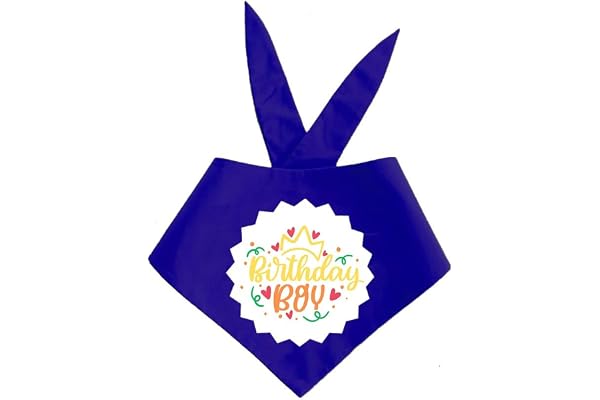 DOG-O-BOW Birthday Boy Pet Bandana for Dogs Fun & Festive Celebration Wear (Medium Size)