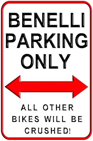 Benelli Parking Only - 20 x 30 cms Medium Metal Motorcycle Parking Wall Sign
