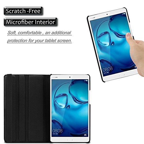 Huawei MediaPad M3 8.4 Hülle Case, Infiland PU Ledertasche lederhülle 360° Drehbarer Stand Smart Cover Case Schutzhülle Tasche Etui für Huawei MediaPad M3 8.4 Tablet-PC(mit Auto Schlaf / Wach Funktion)(Schwarz) - 4
