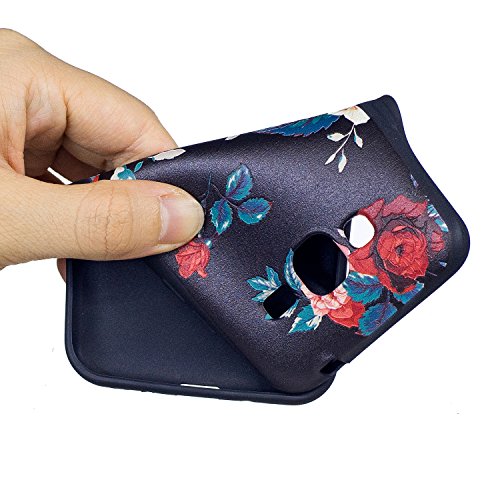 Samsung Galaxy J3 / J3(2016) SM-J310 Hülle, Chreey [Prägemuster] Full Body Cover Bumper Case Weich TPU Silikon Handyhülle Matt Kratzfeste Anti-Rutsch Schutzhülle Backcover [Chinese Rose] - 4