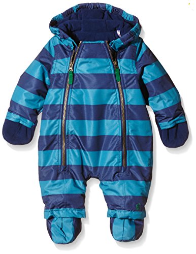 Joules Baby-Boys Charlie Snowsuit, Blue (Azure Stripe), 0-3 Months