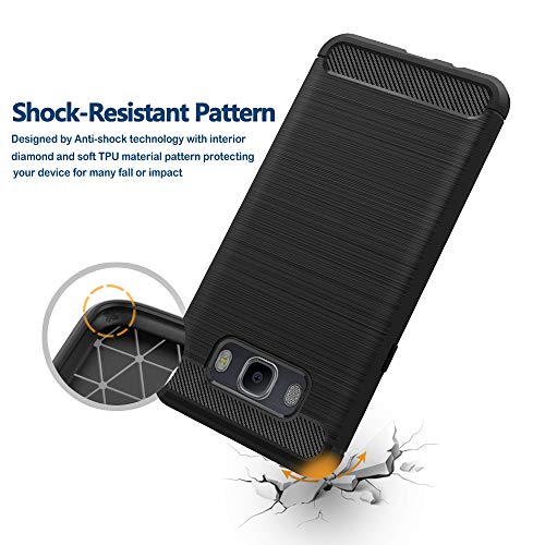  Versi  n actualizada  Funda Samsung Galaxy J7 2016   5 a  os de garant  a  Simpeak funda carcasa case para Samsung Galaxy J7 2016 Silicona  Negro