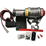  CASTOOL Cabrestante eléctrico, Kit de cabrestante de recuperación de 12 voltios para ATV/UTV, Control Remoto por Cable (Capacidad de 2000 Libras)