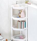 Shower Caddy Corner Rust Proof White Shelf Kitchen Bathroom Storage Unit 4 TIER ()