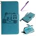 Produktbild EMAXELERS Samsung Galaxy A5 2016 Hülle Flip Schale Brieftasche Standfunktion und Karte Halter Etui Kartenfächer Wallet Tasche Etui für Galaxy A5 2016 SM-A510F,Blue Panda