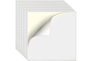 Etarnfly Lot de 8 plaques de Construction compatibles avec la Plupart des Marques - 25,5 x 25,5 cm - Plaque de Base à décoller et à Coller pour Plateau de Table, Mur, Plaque de Base Blanche