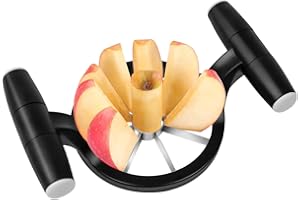 Cortador Manzanas de Acero Inoxidable, ZIJANG Descorazonador de Frutas con 8 Cuchillas Afiladas, Divisor de Manzanas Engrosado, Marco de Doble Asa, Buen Tacto Antideslizante, Frutas Fáciles de Cortar