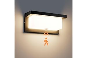 Audor Lampa zewnętrzna z czujnikiem ruchu, 18 W, IP65, lampa ścienna LED, z czujnikiem ruchu, ciepła biel, wodoszczelna, do ogrodu, korytarza, klatki schodowej